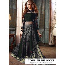 3206-B BLACK AND GREY MAISHA LAVISH FLORAL PRINTED SUIT